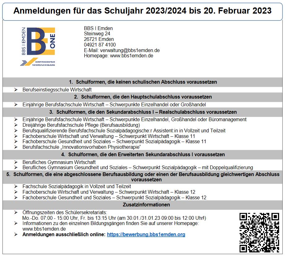 bbs 1 emden anmeldung